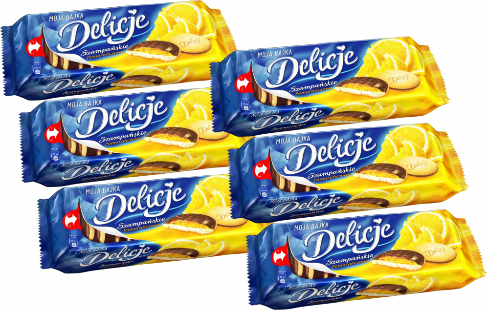 6x Ciastka Delicje szampańskie Mondelez, pomarańczowy, 147g