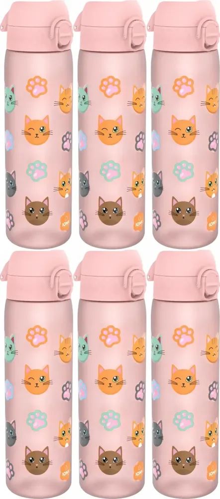 6x Bidon ION8 Cats, recyclon/tritan, 500ml, różowy