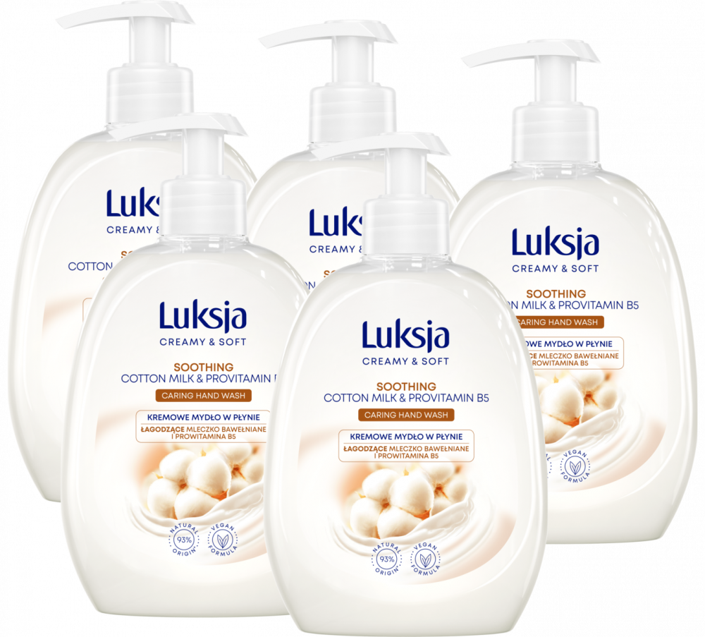 5x Mydło w płynie Luksja, kremowy, 500ml