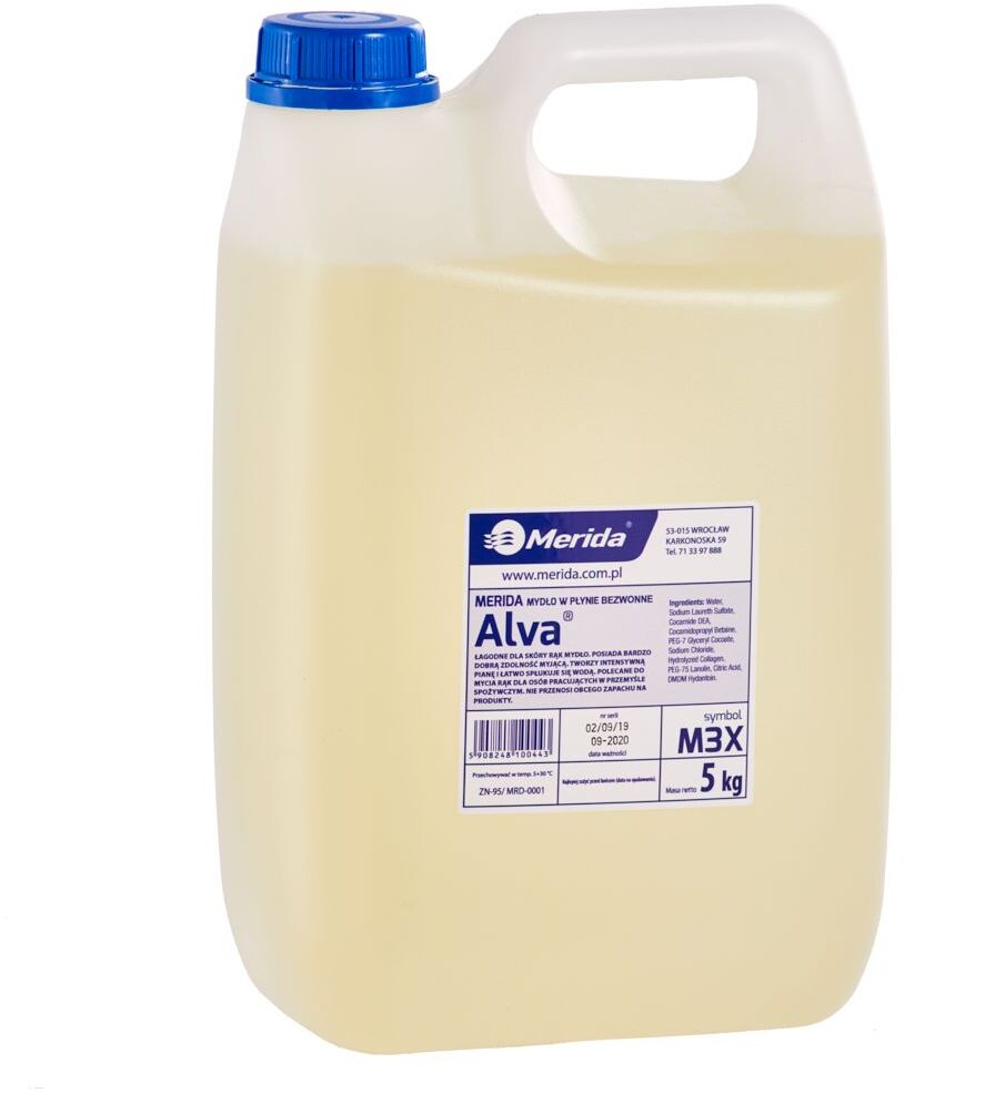 Mydło w płynie Merida Alva, zapas, bezzapachowe, 5l