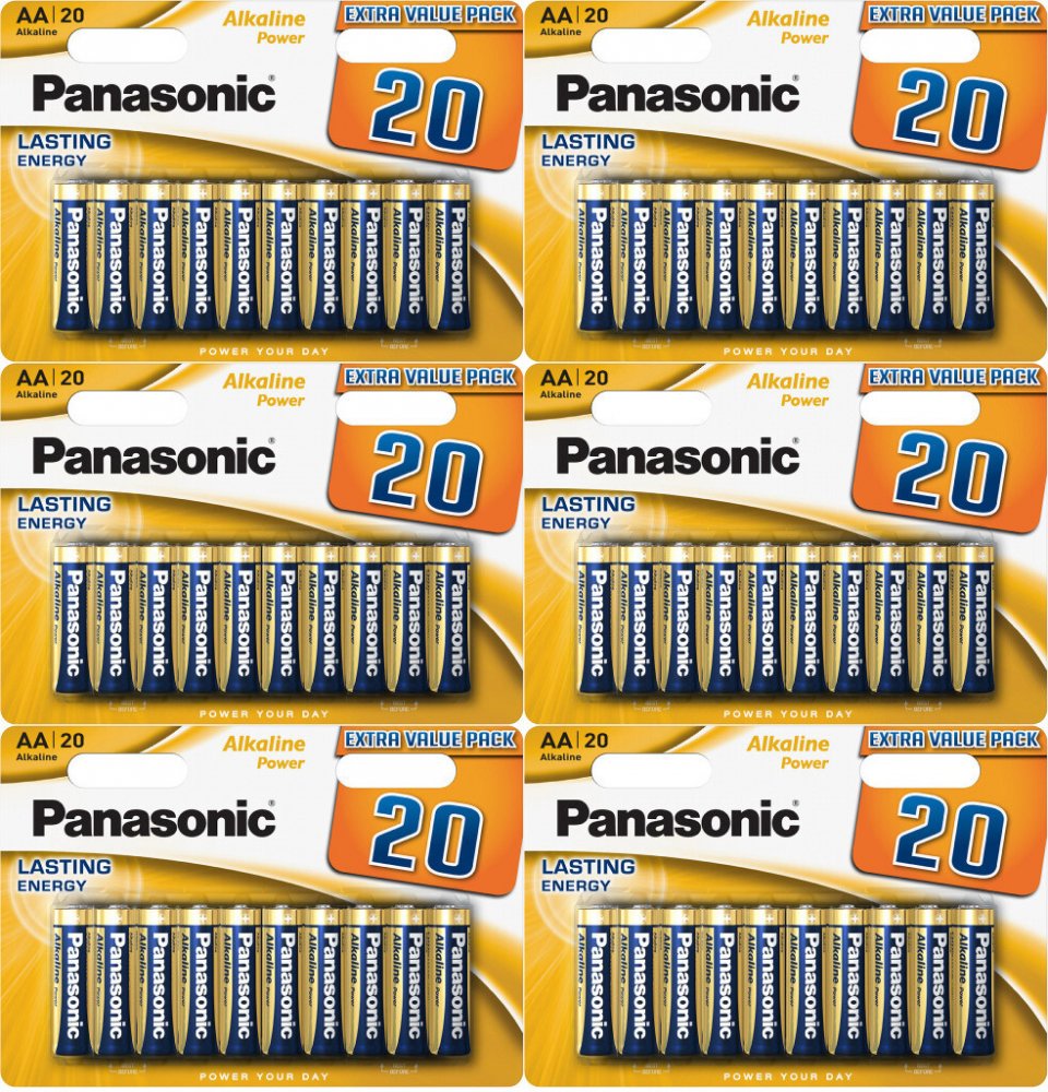 6x Bateria alkaliczna Panasonic Alkaline Power, AA, 1.5V, LR6, 20 sztuk