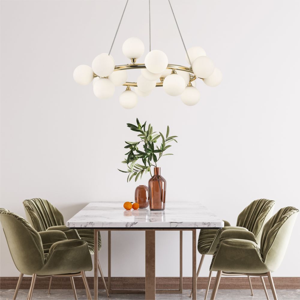 Zuma Line Bobo lampa wisząca 20x28 W złoty/biały P0462-20C-F7AA