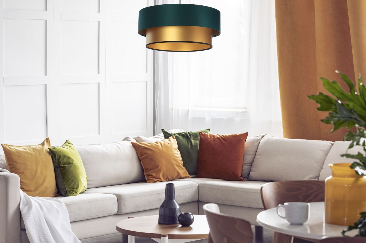 BPS Koncept Duo ellegant Reina lampa wisząca 1x60W zielony/złoty 061-050-40