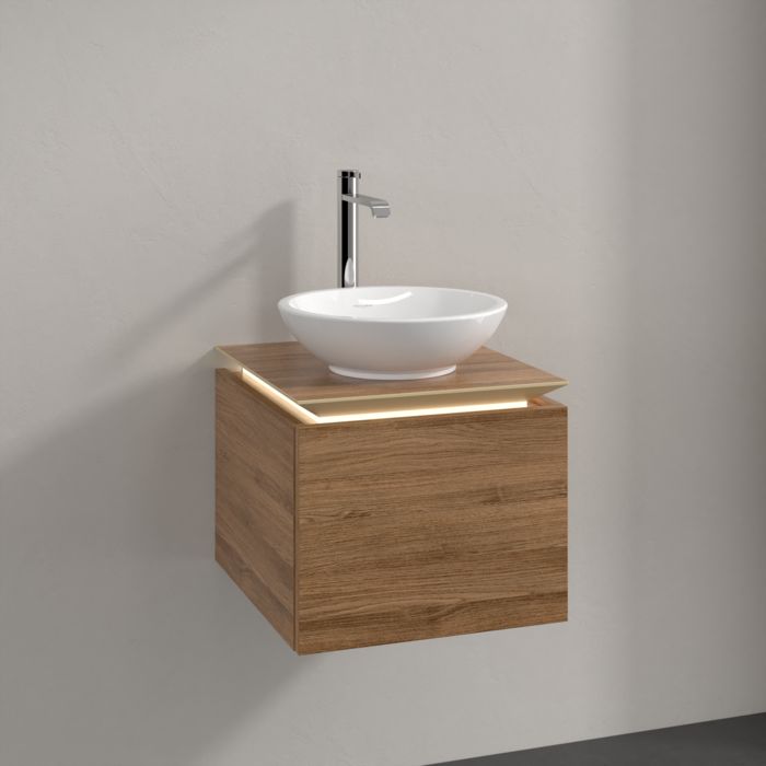 Villeroy & Boch Legato szafka 45 cm podumywalkowa wisząca z oświetleniem Oak Kansas B565L0RH