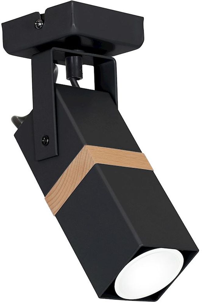 Milagro Vidar Black lampa podsufitowa 1x8W czarno/drewniana MLP5400 - Wysyłka w 24h
