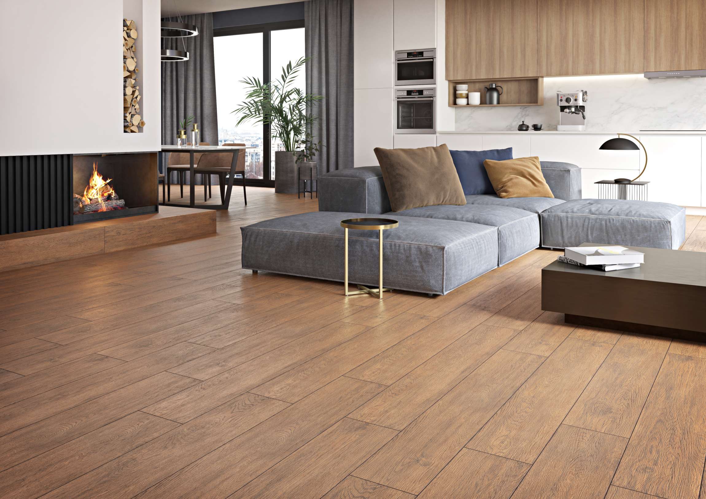 Opoczno Grand Wood Prime Brown płytka ścienno-podłogowa 19,8x119,8 cm STR brązowy mat