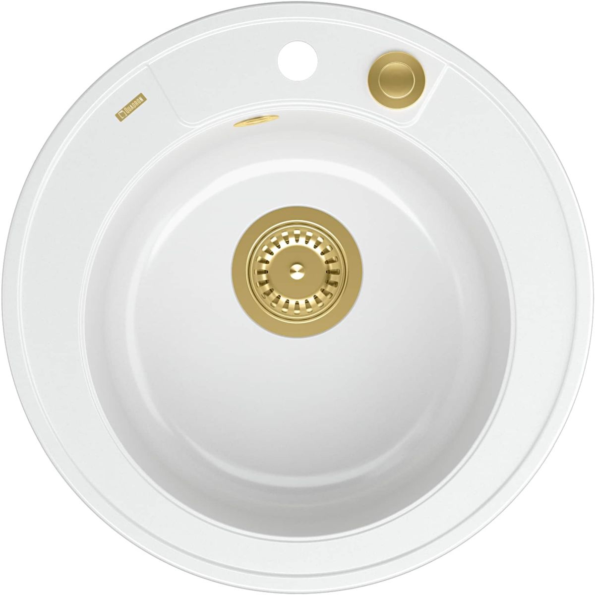 Quadron Morgan 210 zlewozmywak 51x51 cm GraniteQ snow white/złoty HB8301U1-G1_P2O - Wysyłka w 24h