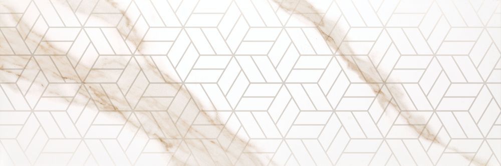 Ceramika Color Calacatta Gold dekor ścienny 25x75 cm biały połysk
