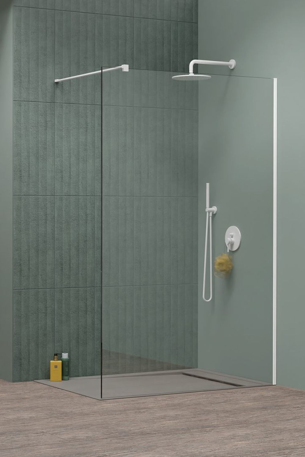 Radaway Modo New White II Walk-In ścianka prysznicowa 150 cm wolnostojąca biały mat/szkło przezroczyste 389154-04-01