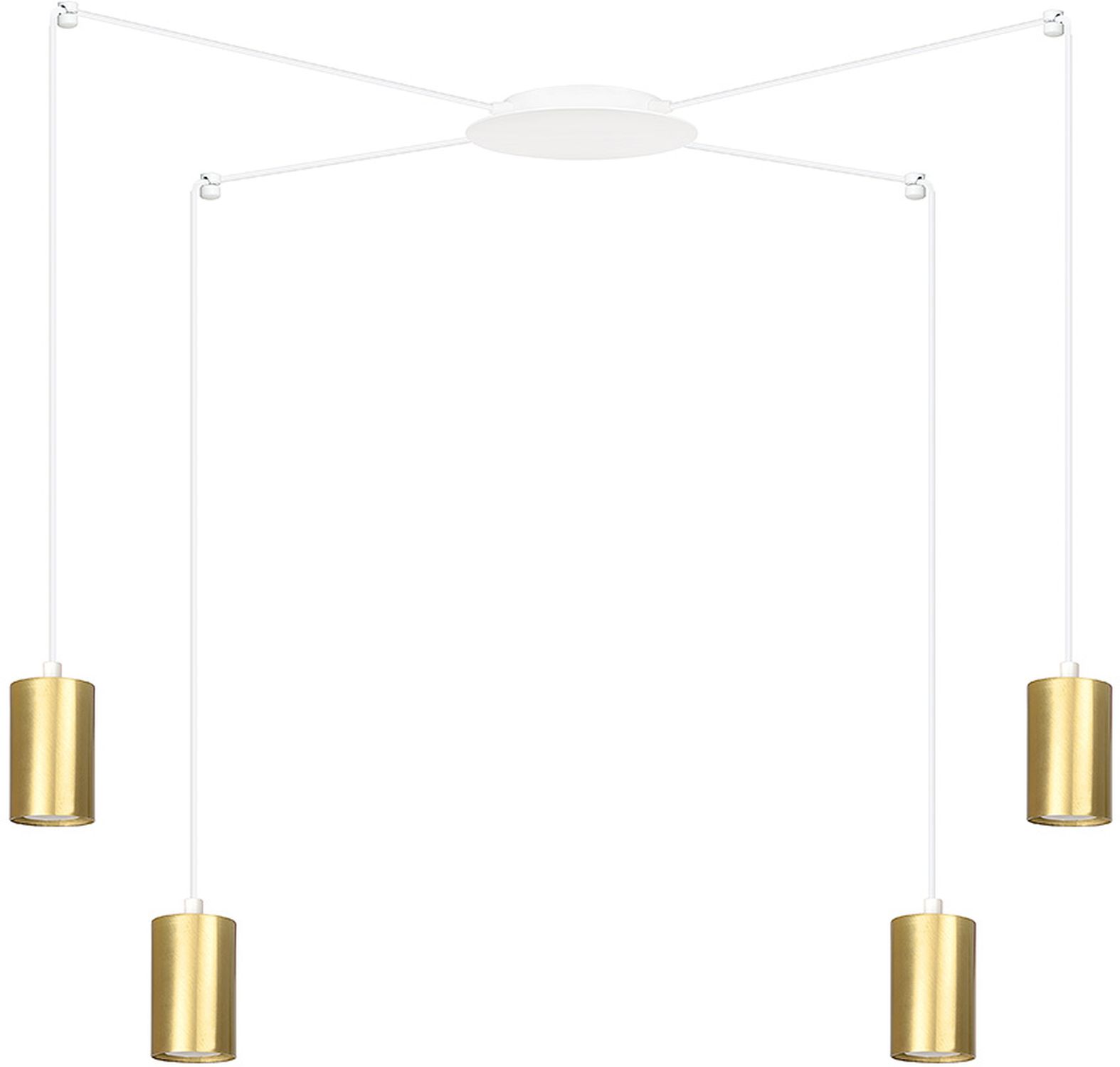 Emibig Traker lampa wisząca 4x8 W biała-złota 527/4