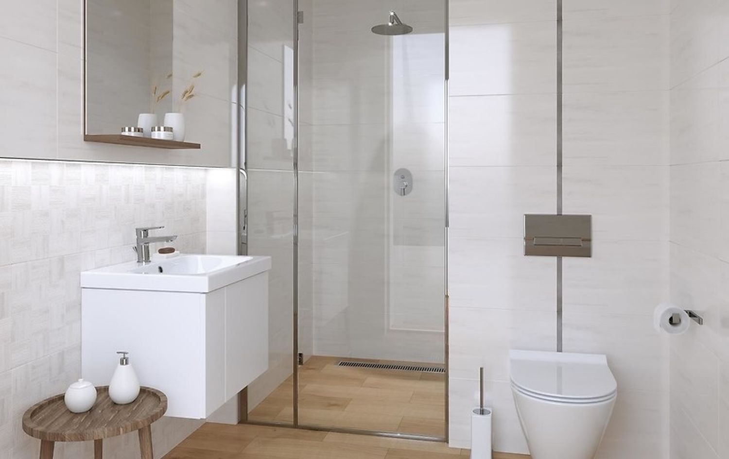 Cersanit Ondes PS606 cream glossy płytka ścienna 29,7x60 cm