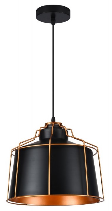 GTV Goa lampa wisząca 1x40 W czarno-złota OS-GOA-11-DEC