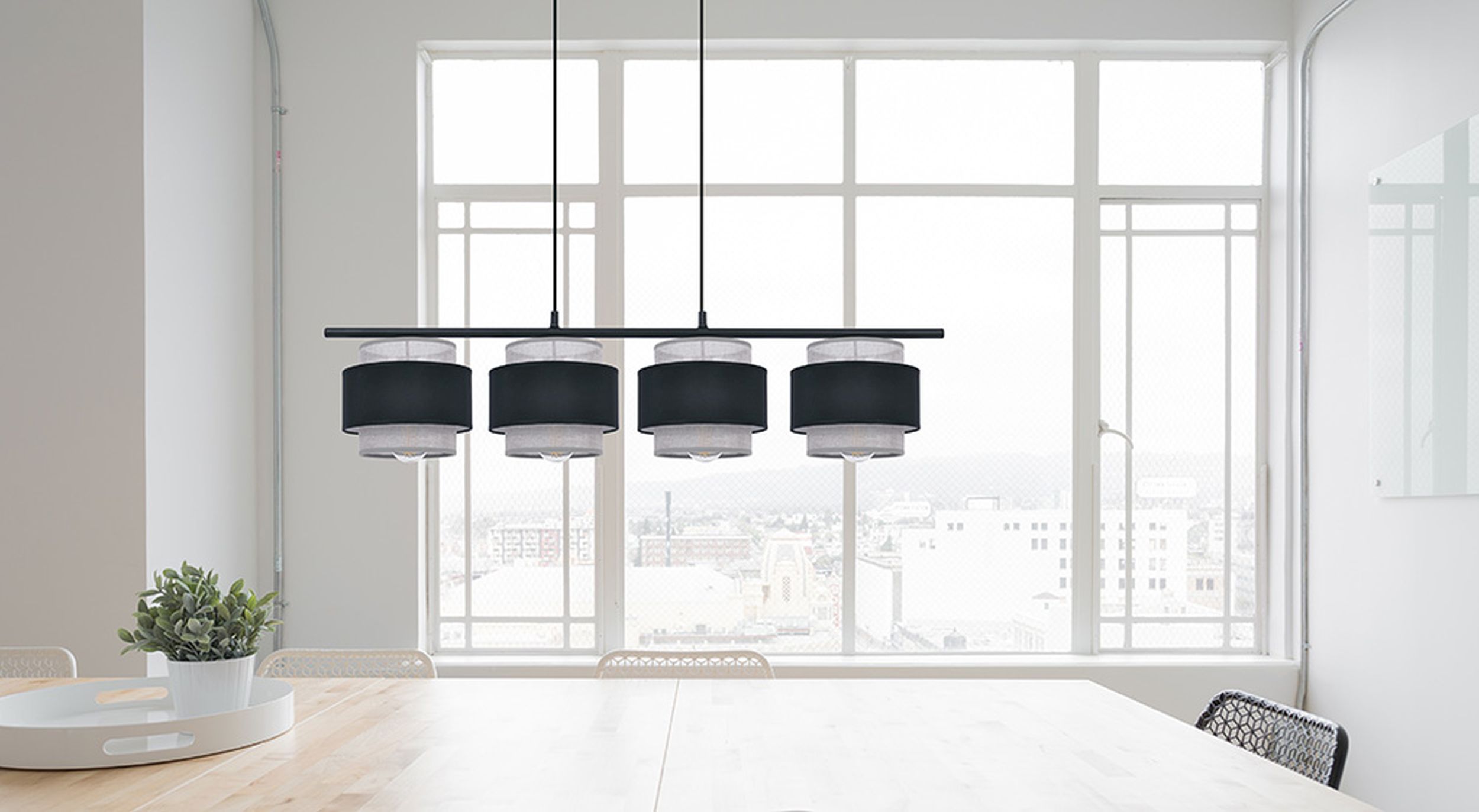 Kaja Etela lampa wisząca 4x40W czarny/szary K-5173