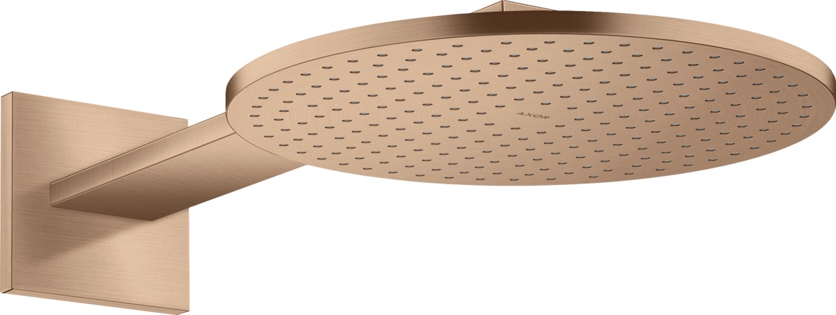 Axor ShowerSolutions deszczownica z ramieniem 30x30 cm okrągła czerwone złoto szczotkowane 35303310