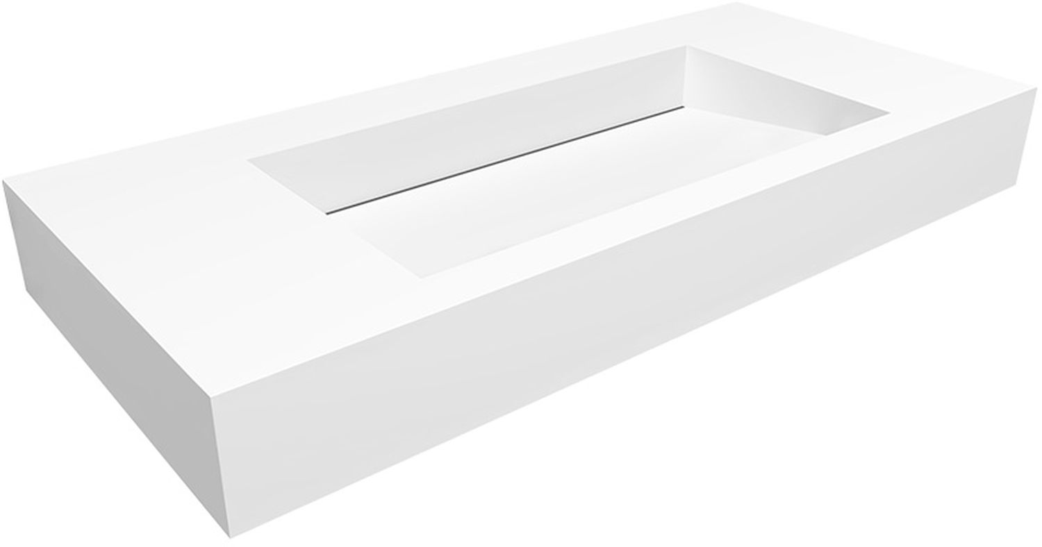 Cristalstone Linea Ideal umywalka 100x45 cm ścienna prostokątna biały U1000-MCOLC/BO