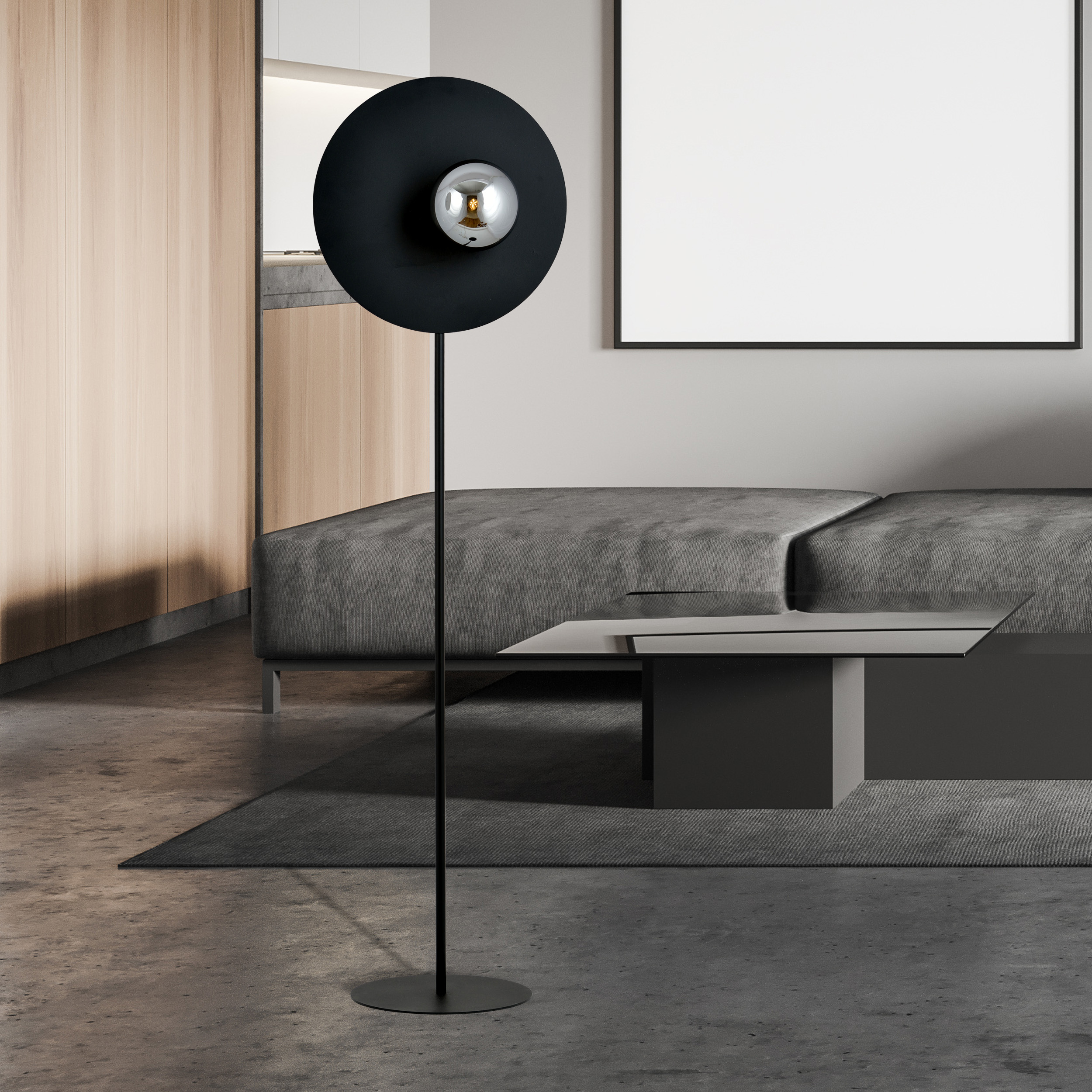Emibig Oslo lampa stojąca 1x10 W czarna-grafitowa 1186/LP