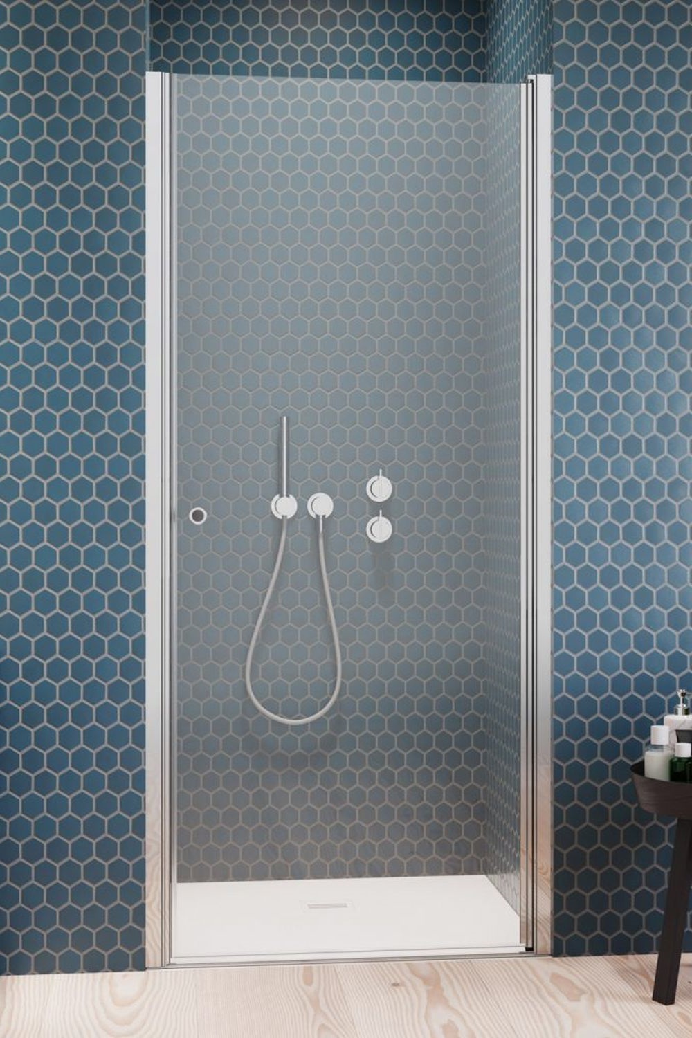 Radaway Eos DWJ I drzwi prysznicowe 70 cm wnękowe prawe chrom/szkło przezroczyste 137983-01-01R