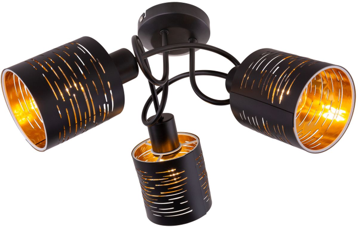 Globo Lighting Tunno lampa podsufitowa 3x15W czarna/złota 15342-3D