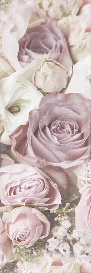 Ceramika Color Glamour Flower A dekor ścienny 25x75 cm połysk