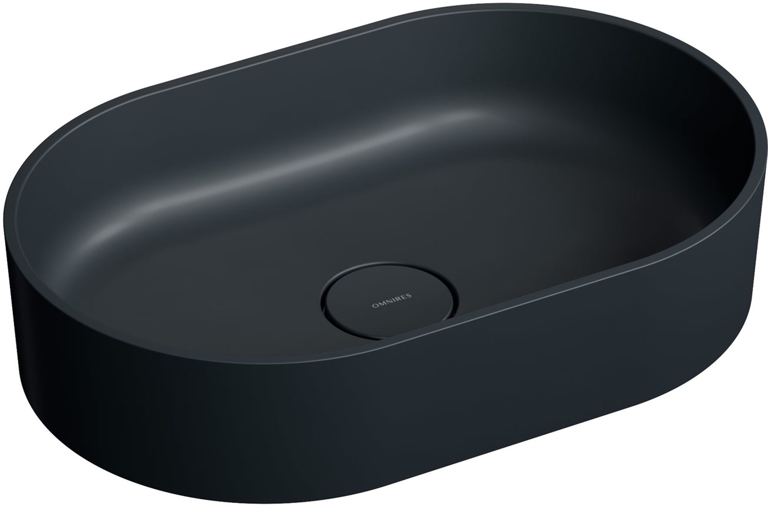 Omnires Ovo M+ umywalka 55x36 cm owalna nablatowa czarna OVOUNBLV - Wysyłka w 24h