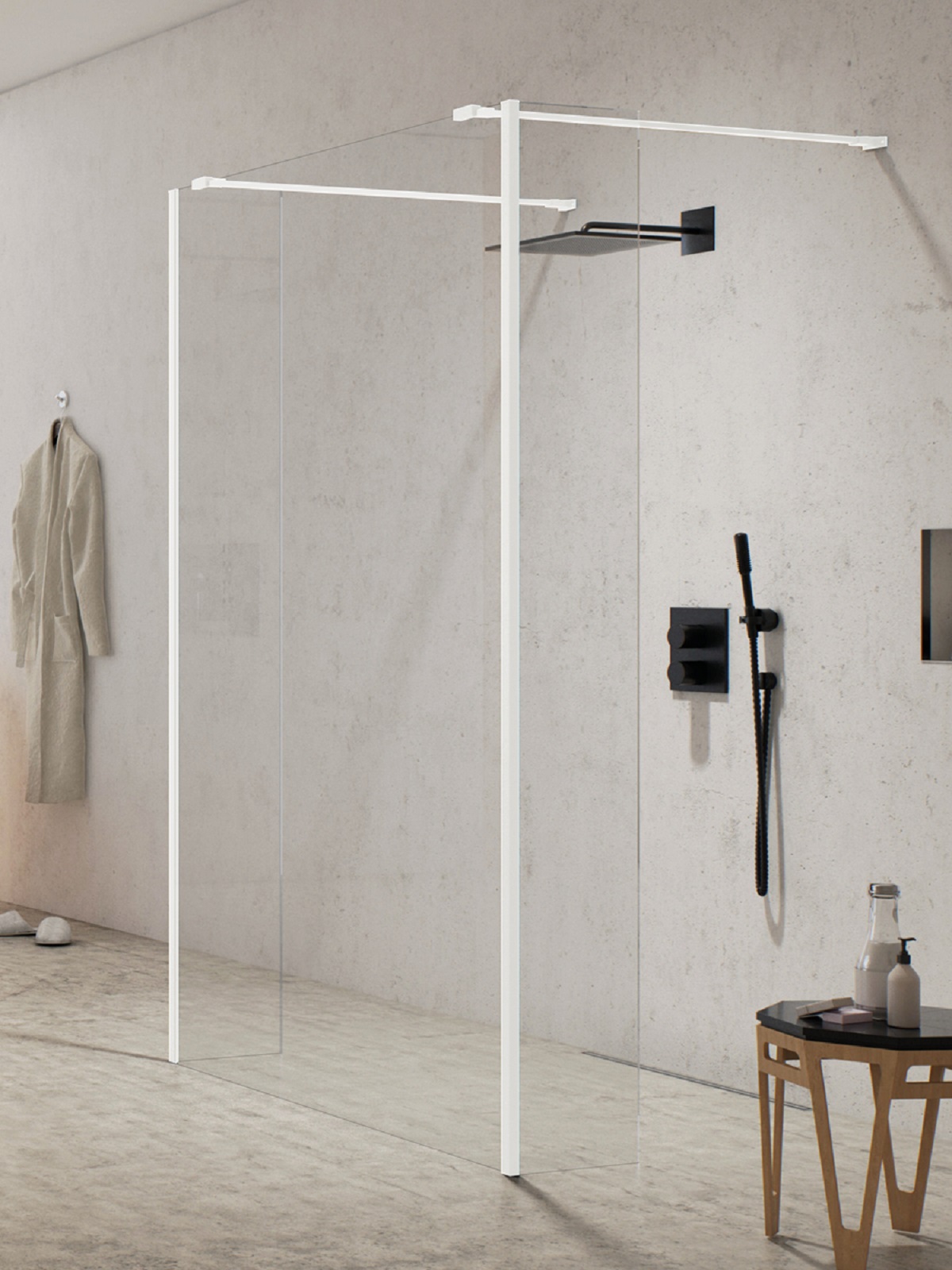 New Trendy New Modus White ścianka prysznicowa walk-in 130 cm biały mat/szkło przezroczyste EXK-2275