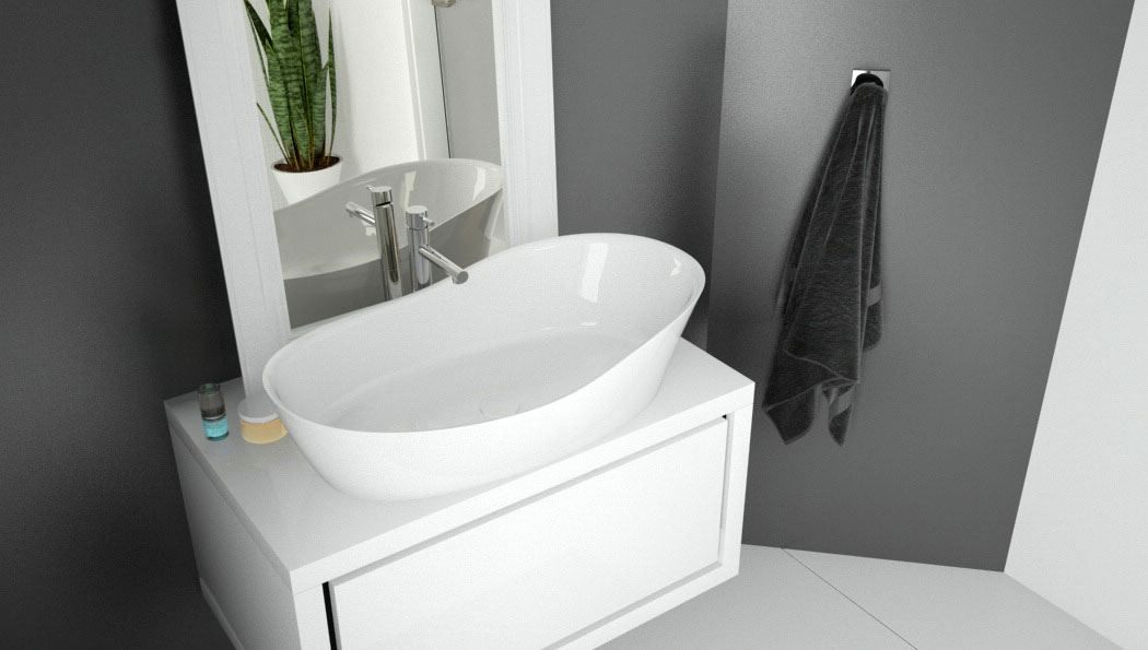 Hoesch Namur Lounge umywalka 50x30 cm nablatowa owalna biała 4420.010