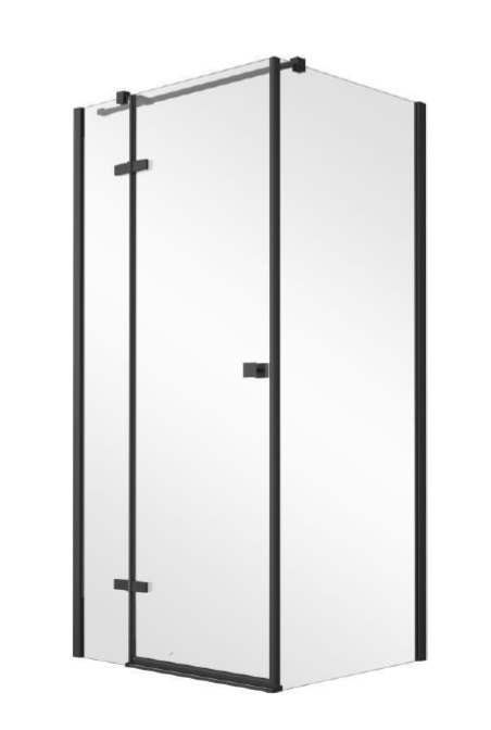 Besco Pixa Black kabina prysznicowa 100x90 cm prostokątna czarny mat/szkło przezroczyste PPL-109-195B