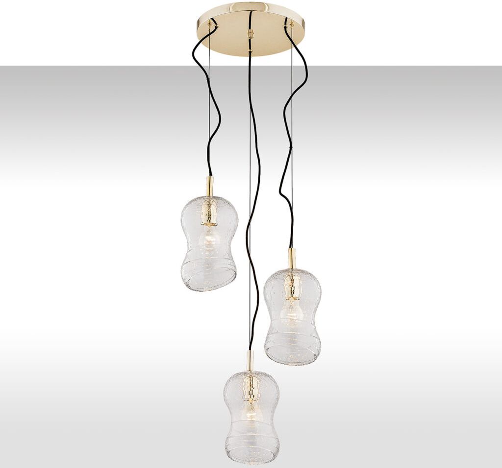 Argon Bilbao lampa wisząca 3x15W przezroczysty/mosiądz 1464