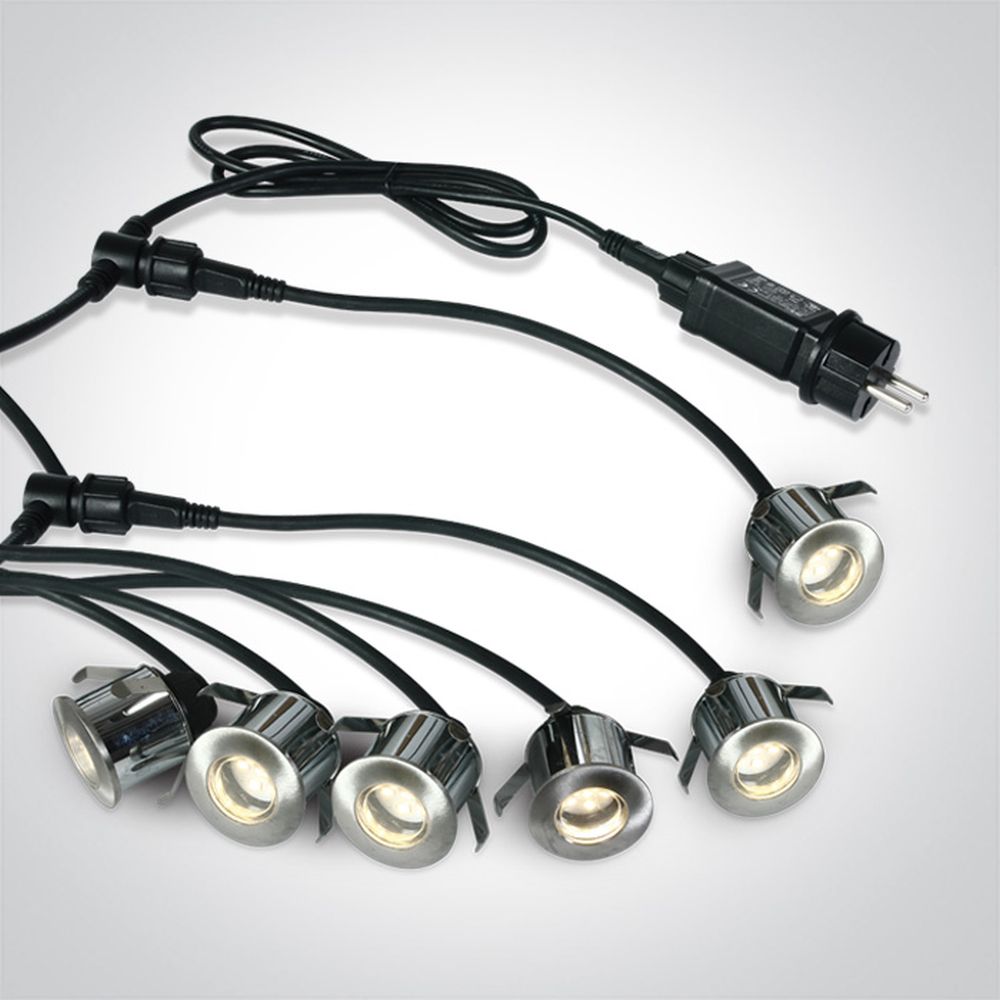 One Light Rufi lampa gruntowa 6x0,5W stalowa 69002A/W