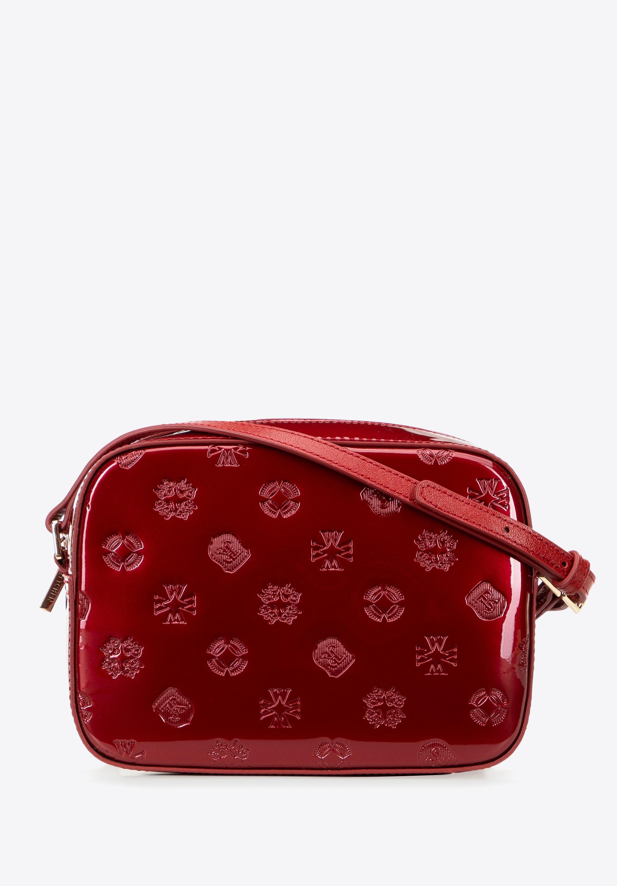 Damska crossbody ze skóry lakierowanej czerwona