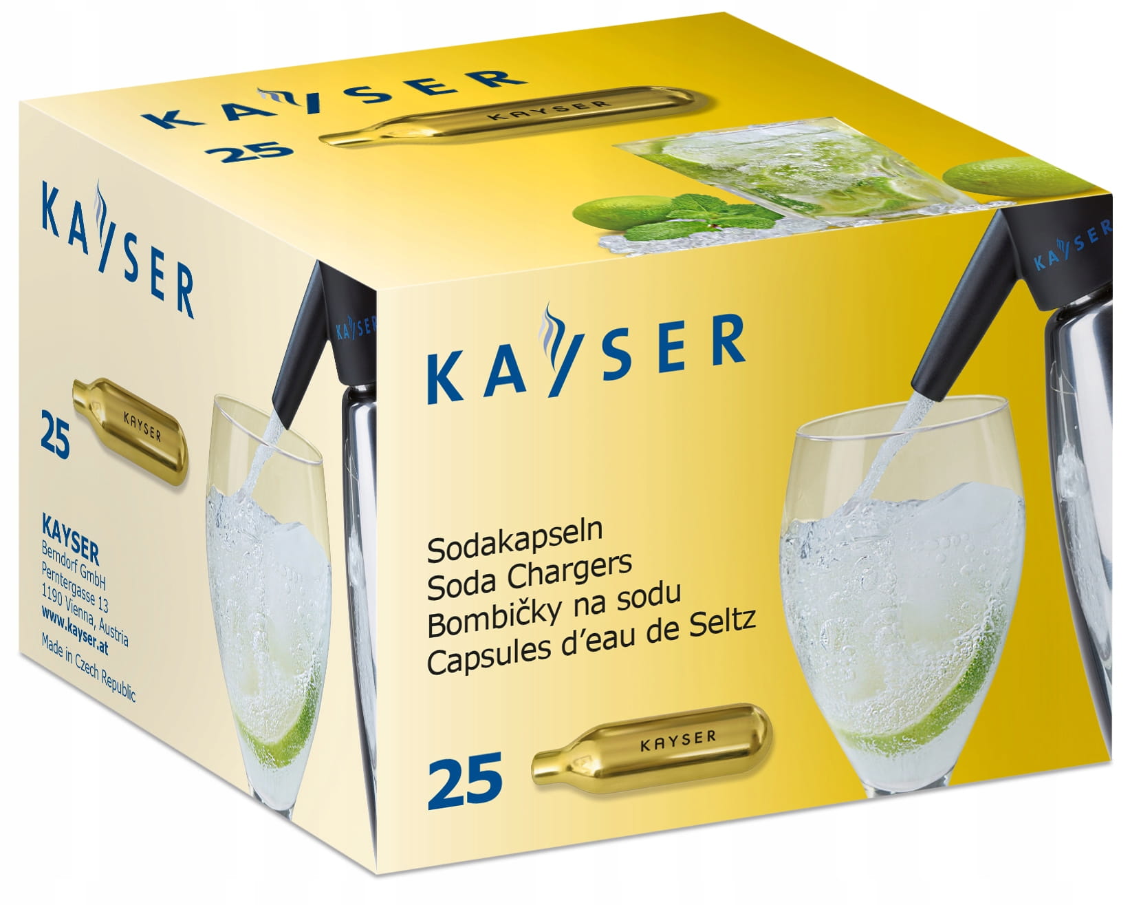Naboje do wody sodowej 25 szt KAYSER