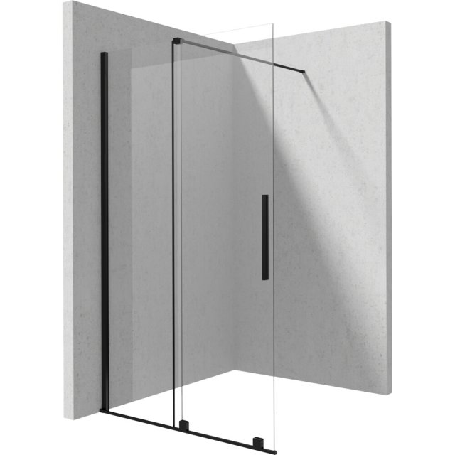 DEANTE Ścianka prysznicowa PRIZMA walk-in przesuwna 120x195 nero KTJ_