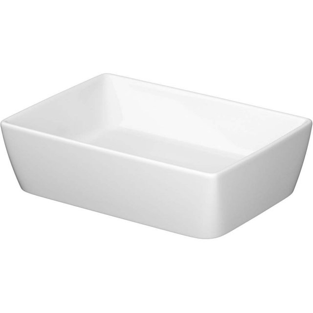 CERSANIT Umywalka nablatowa CITY 50 prostokątna z ceramicznym korkiem