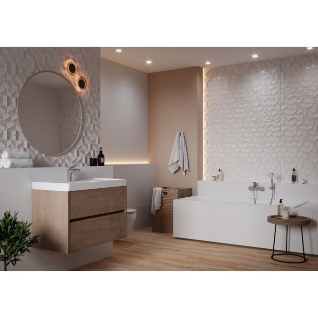 Płytka ścienna ALTERIO white structure hexa satin rect 29,8x59,8 gat.