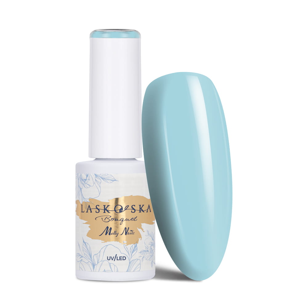 Lakier hybrydowy Molly Nails @Bouquet by Laskovska Plumbago Sky HEMA/Di-HEMA Free 7g