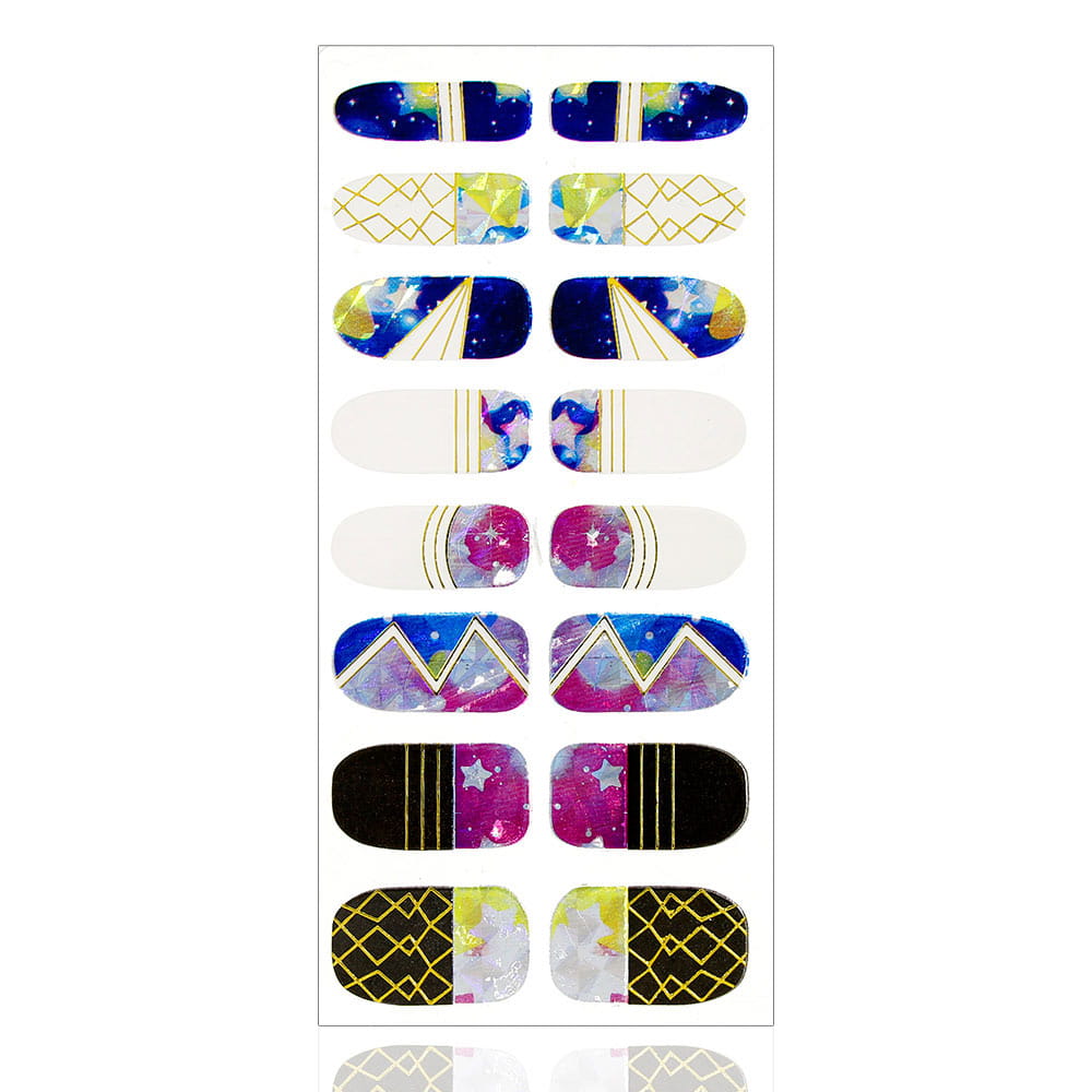 Naklejki nail patch minx kształty 16szt ls d021