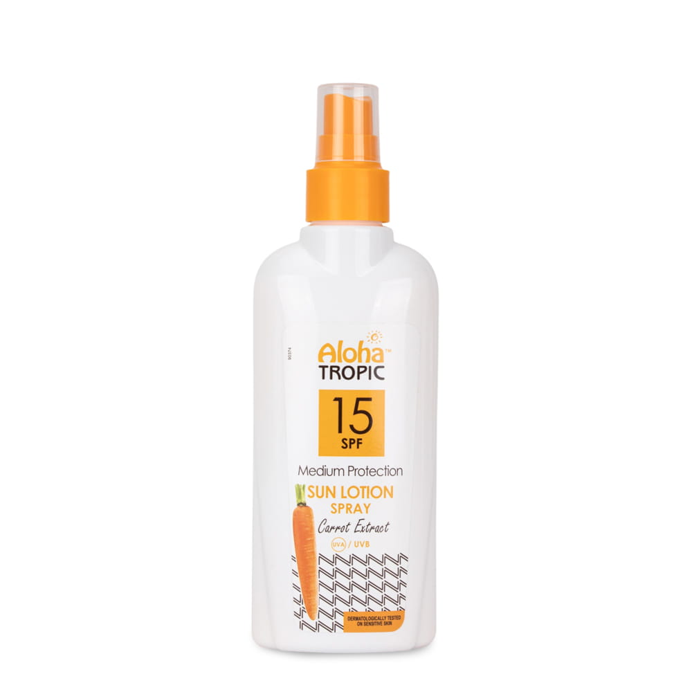 Balsam lotion do opalania w sprayu marchewkowy SPF15 Aloha Tropic 200ml