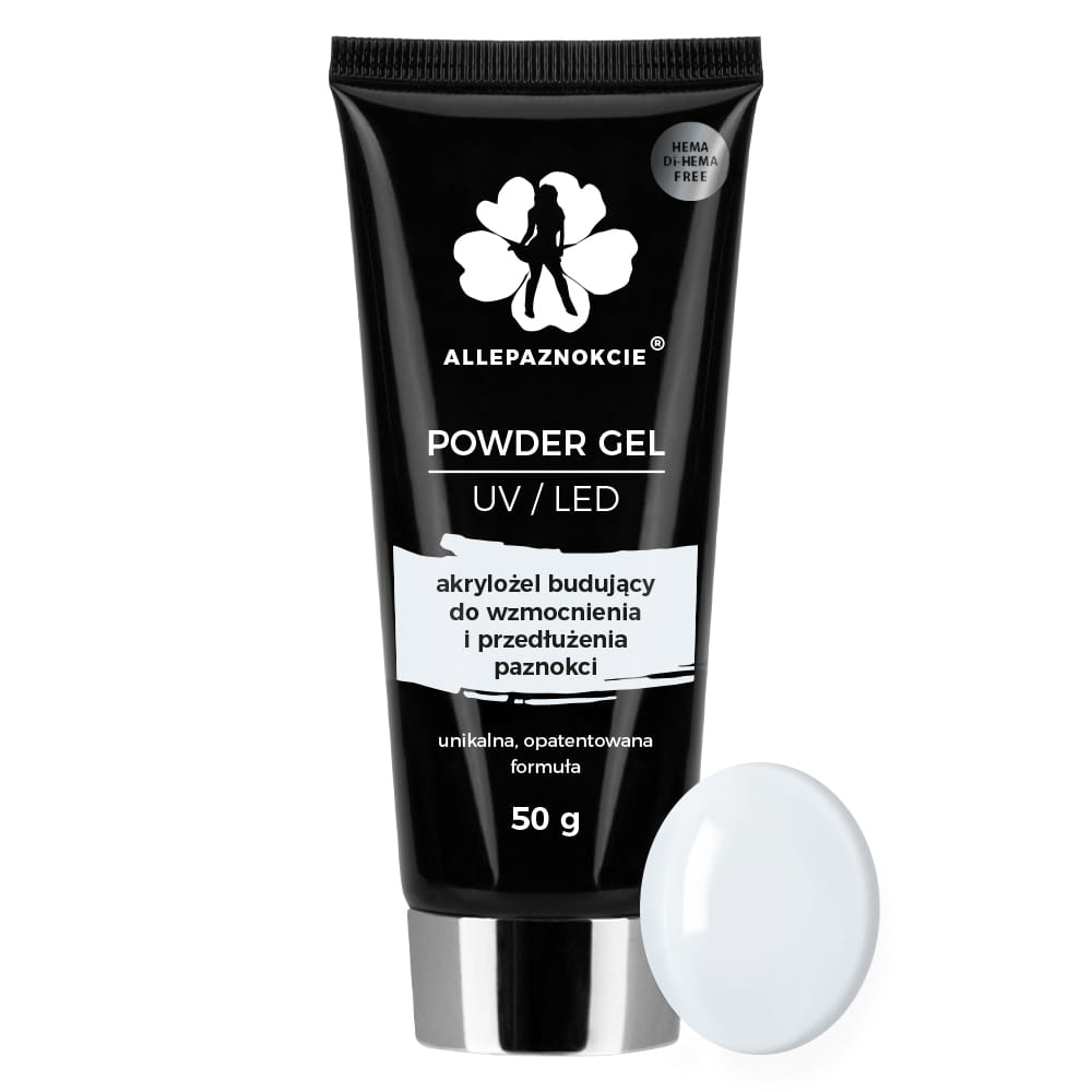 Powder Gel akrylożel Allepaznokcie HEMA/Di-HEMA Free Natural 50 g