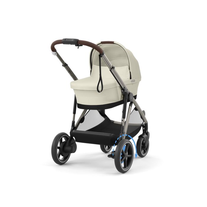Cybex e-Gazelle S - elektryczny wózek głęboko-spacerowy-Seashell Beige (Taupe Frame)