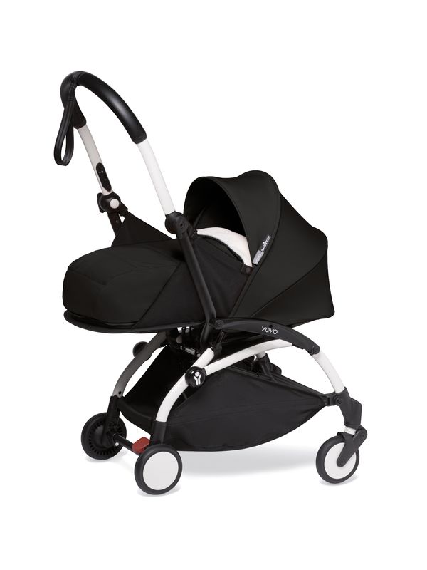 Babyzen Yoyo 2 - wózek głęboko-spacerowy z zestawem dla noworodka-Black/ Biała rama