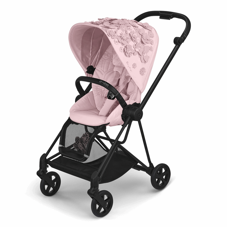 Cybex, Mios 2.0 - wózek spacerowy klasy Premium-Simply Flowers Pale Blush-Chrome z czarną rączką