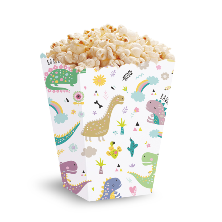 Pudełka na popcorn słodycze Dinozaury, 5 szt.