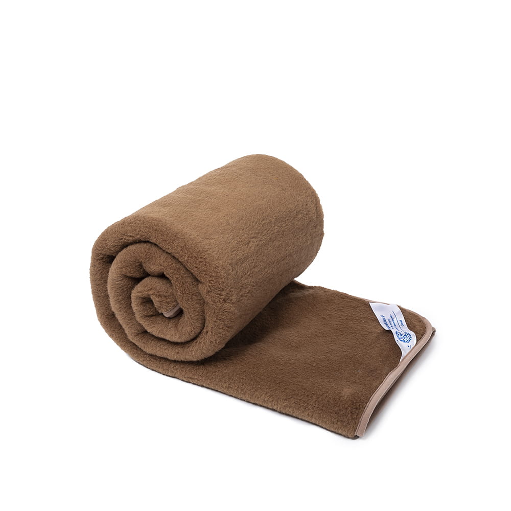 Koc wełniany camel brąz 160x200 (+-5cm)