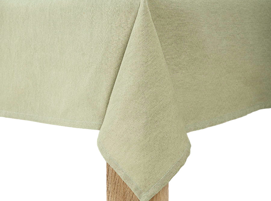 Obrus OLIWKOWY zielony jasny elegancki 120x160 gładki do salonu NATURA