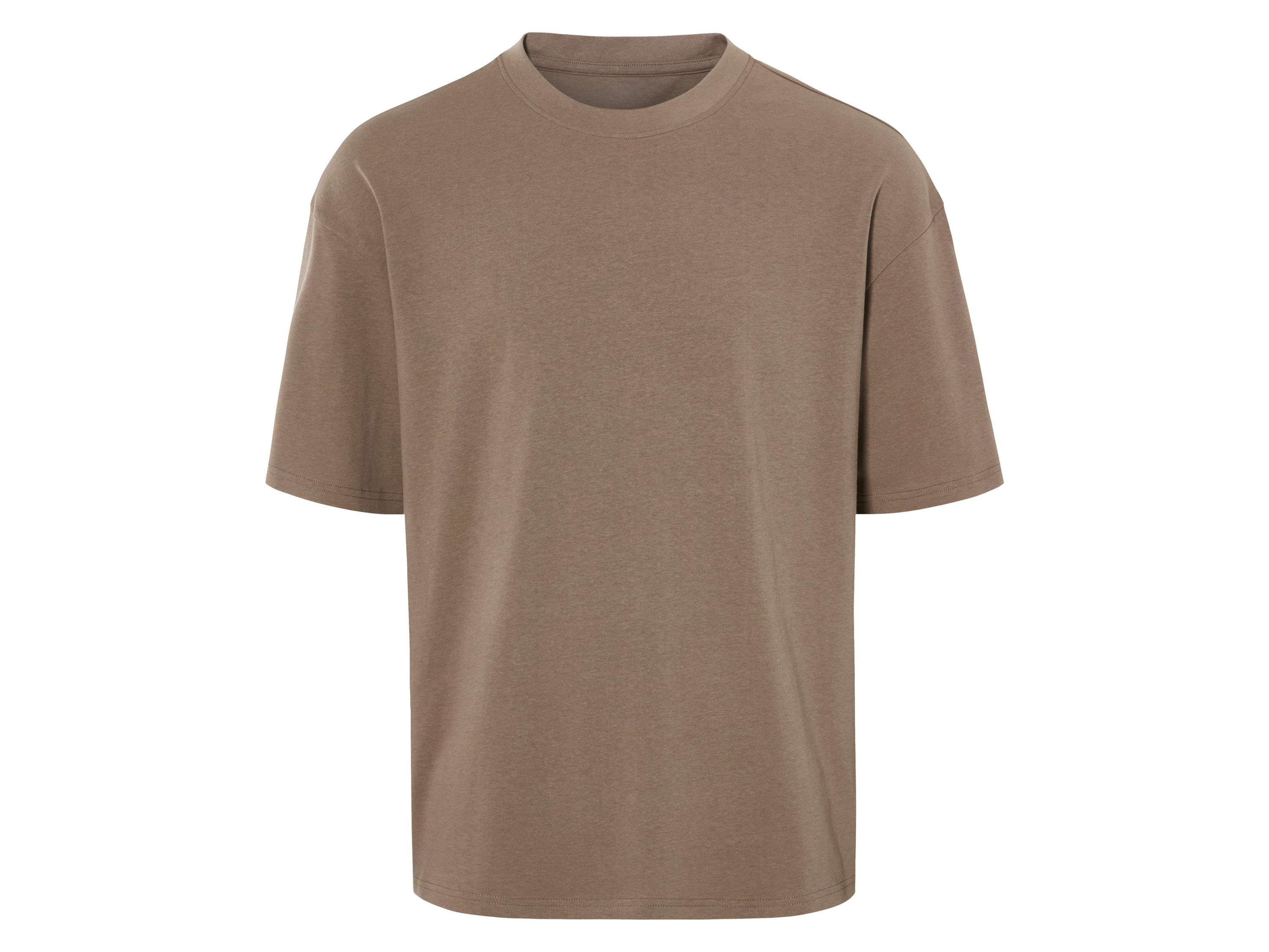 Livergy T-shirt oversize męski z bawełny Brązowy, S 44-46