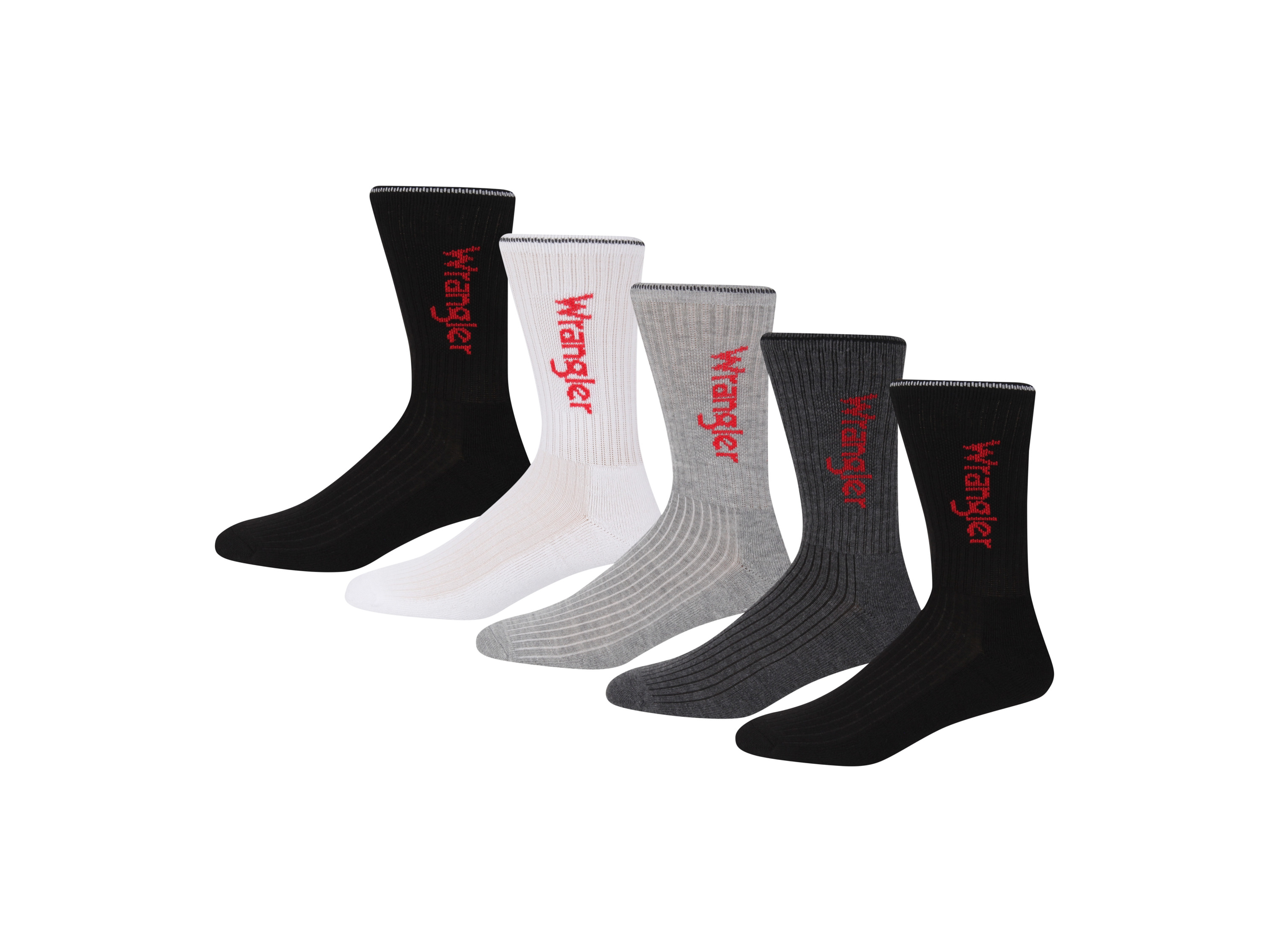 Wrangler Skarpetki męskie, 5 par Czarny/biały/szary, 39-42