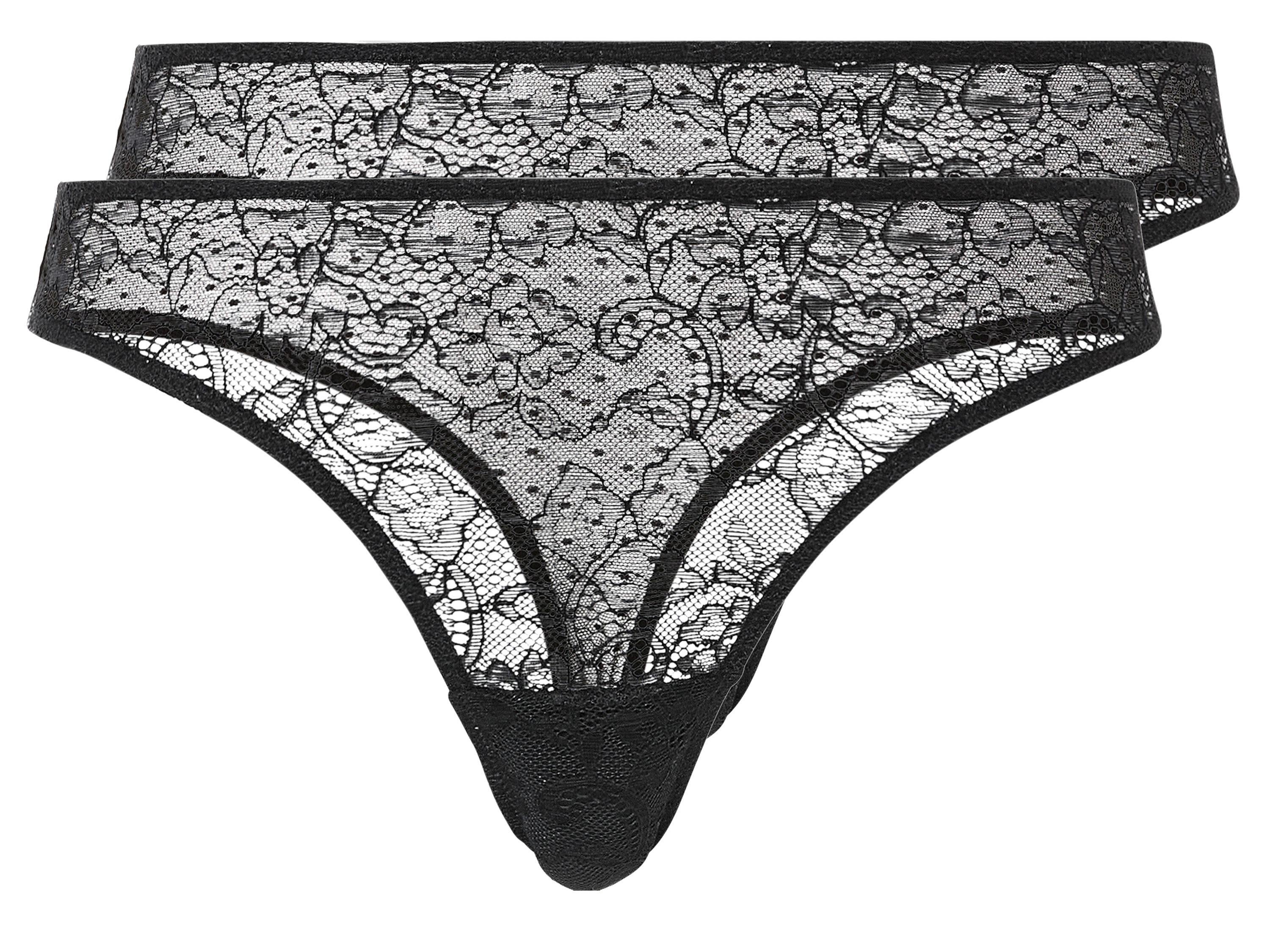 esmara Stringi damskie, 2 pary Czarny, L 44-46