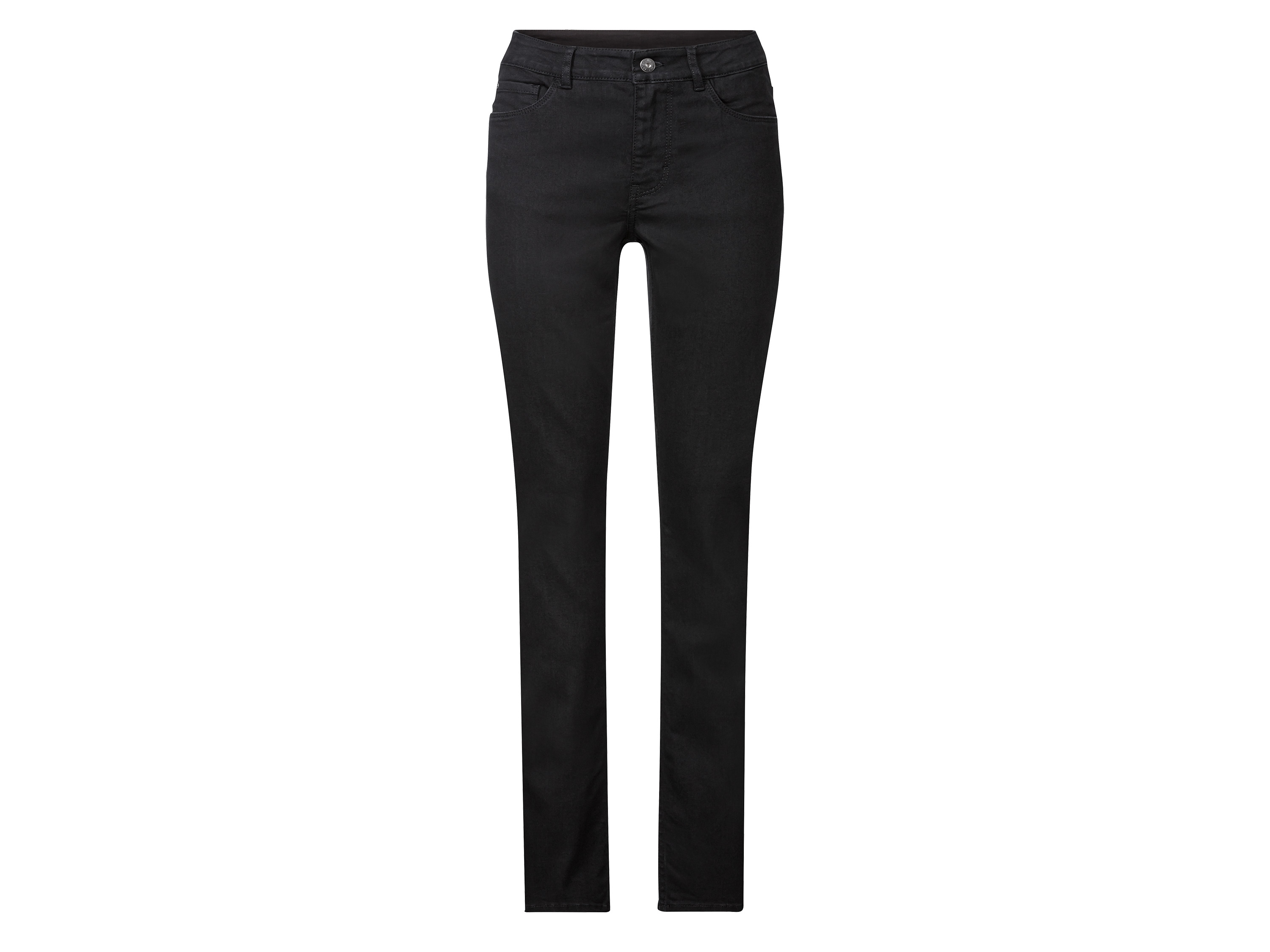 esmara Jeansy damskie z bawełny, Slim Fit Krótsze, 36, Czarny
