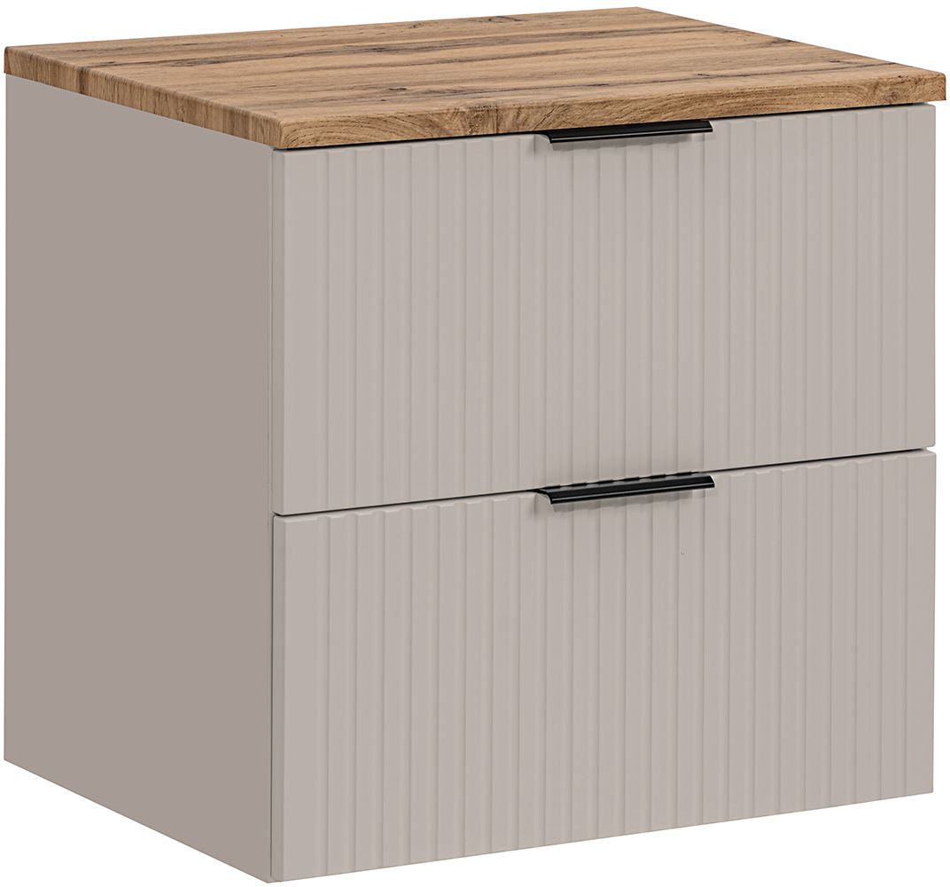 Darmowa Dostawa - Szafka z blatem 60x46x57 cm podumywalkowa wisząca beżowa Comad Adel Cashmere SETADCBWOTAN60CM