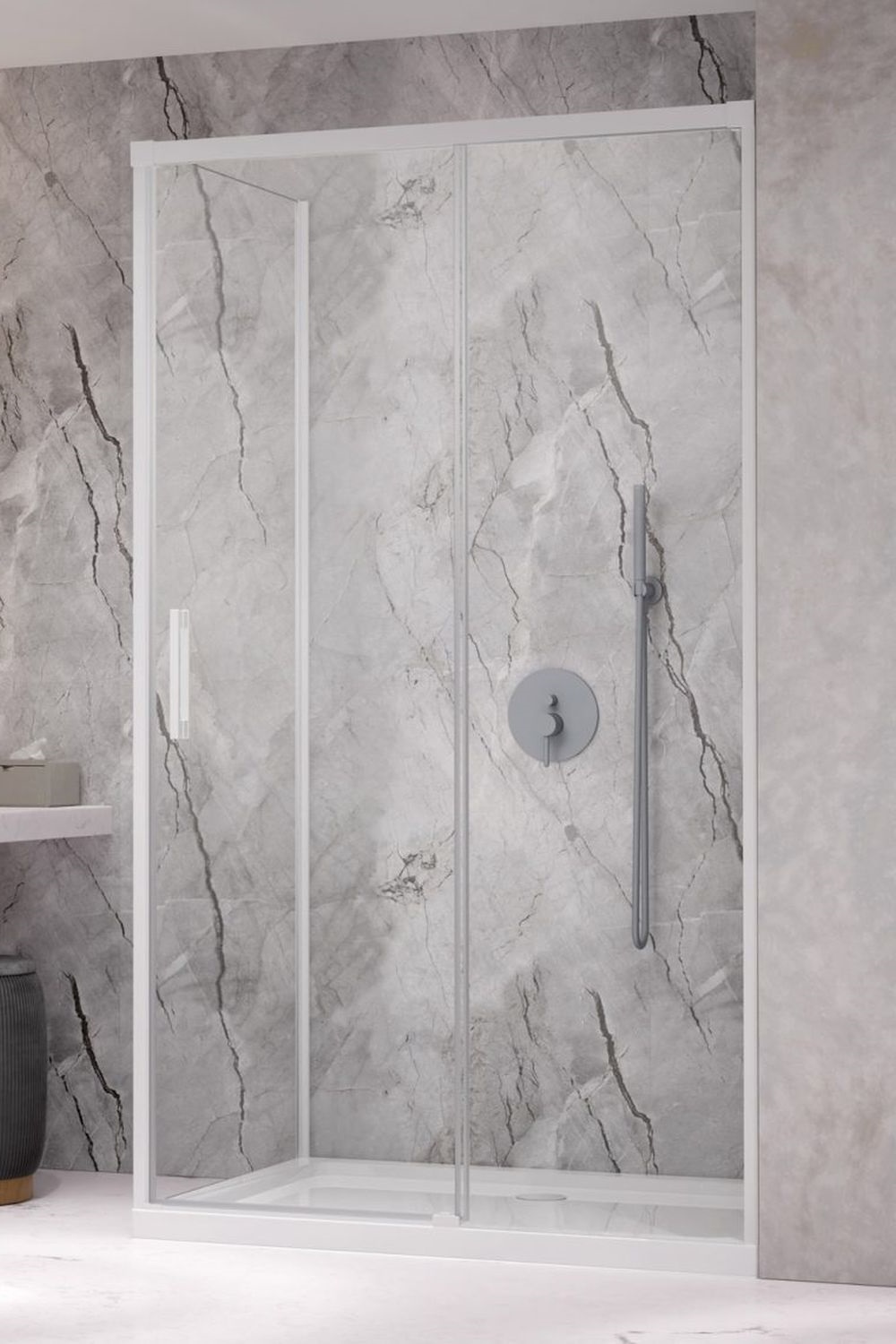 Darmowa Dostawa - Ścianka prysznicowa 90 cm Radaway Idea White KDJ 3870500401L
